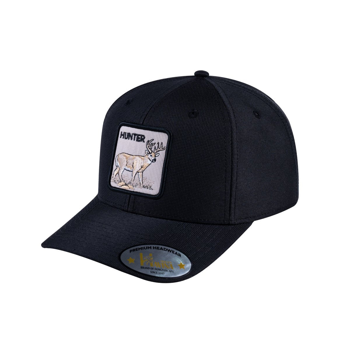 Hunter V2 6-Panel Baseball Cap with Black front and Black back