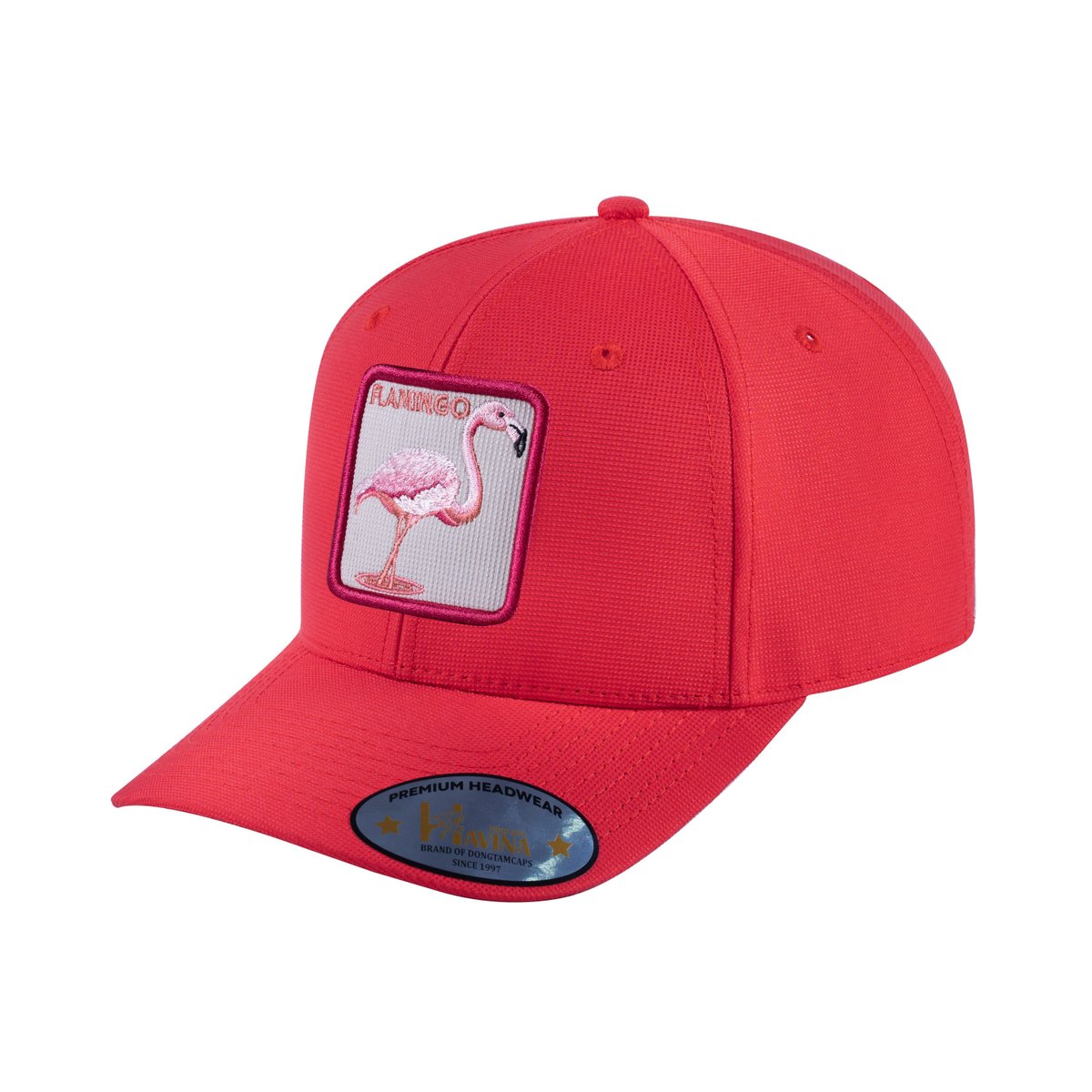 Flamingo V2 6-Panel Baseball Cap with Red front and Red back