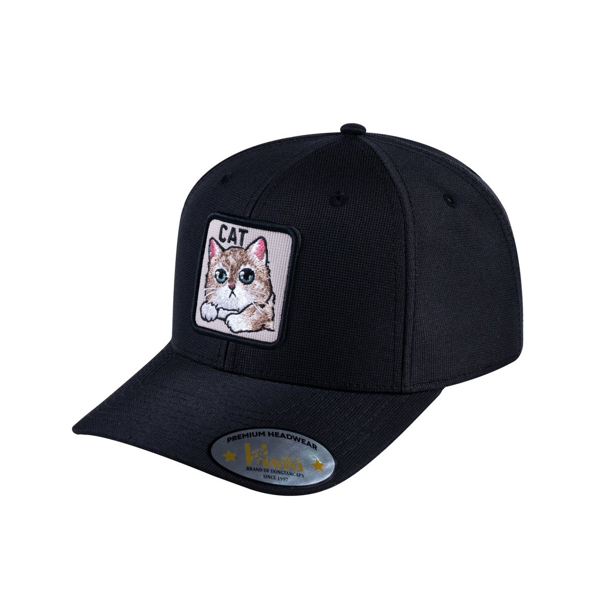 Cat V2 6-Panel Baseball Cap with Black front and Black back