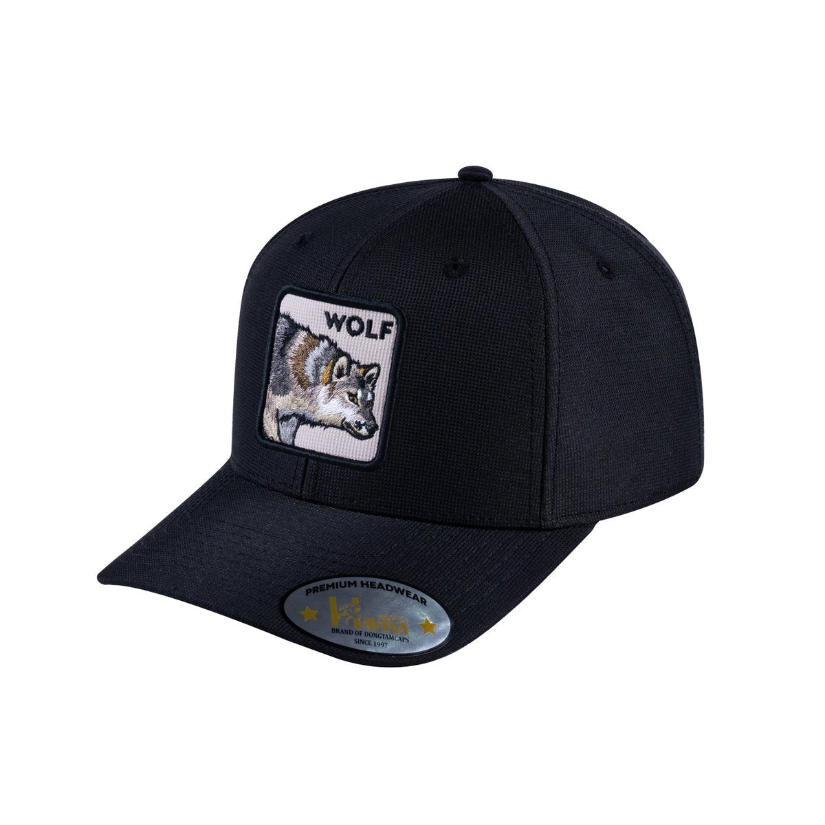Wolf V2 6-Panel Baseball Cap with Black front and Black back