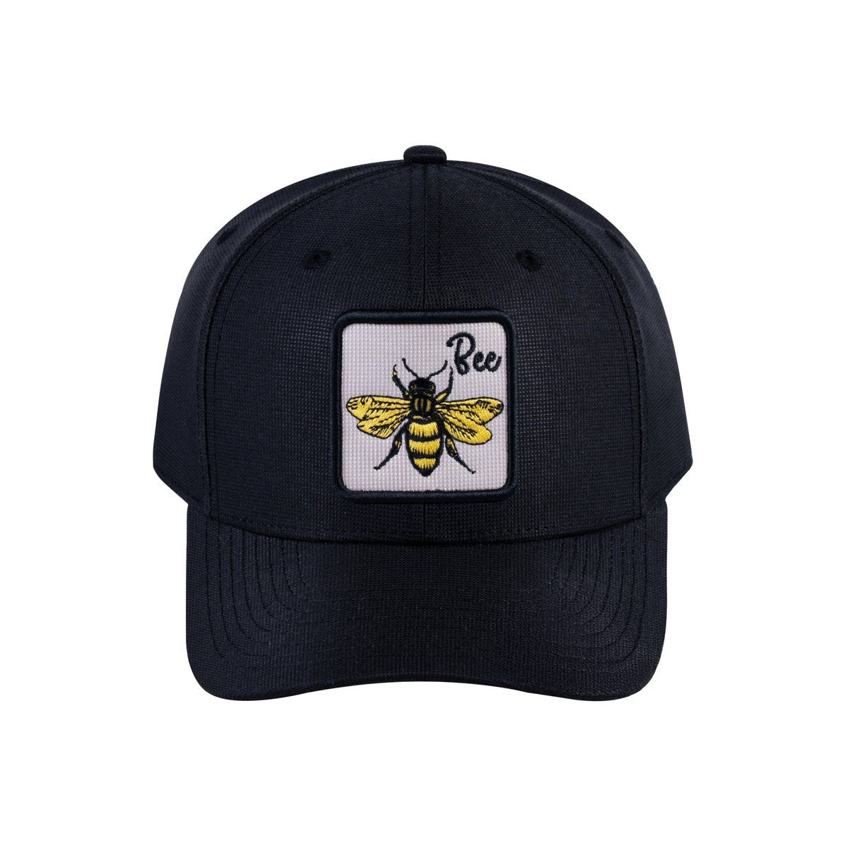 Bee V2 6-Panel Baseball Cap with Black front and Black back