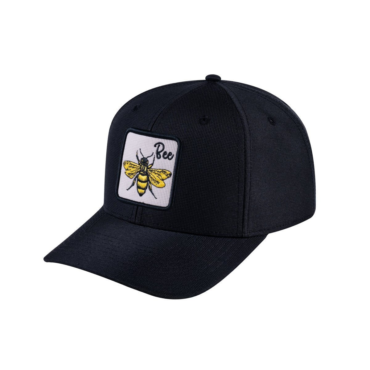 Bee V2 6-Panel Baseball Cap with Black front and Black back