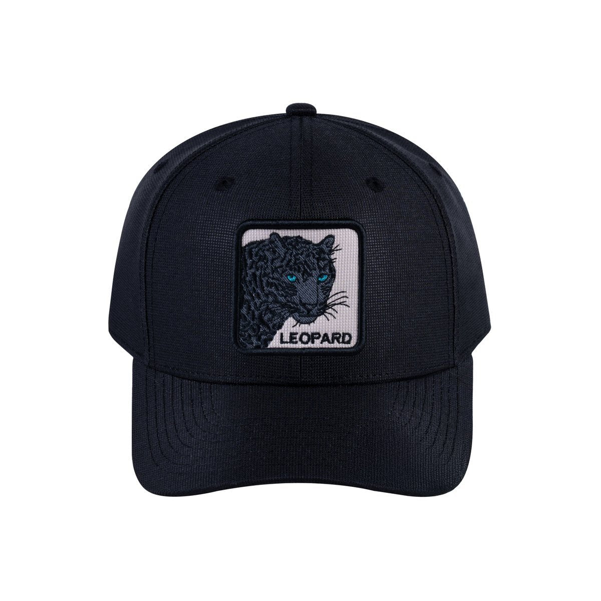Leopard V2 6-Panel Baseball Cap with Black front and Black back