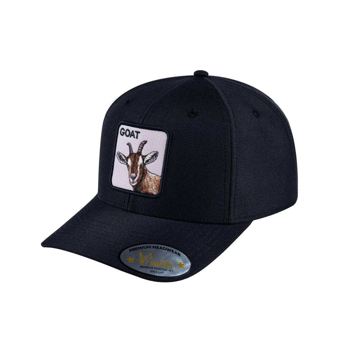 Goat V2 6-Panel Baseball Cap with Black front and Black back
