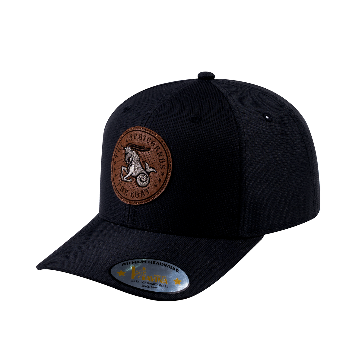 Capricorn Zodiac V2 6-Panel Baseball Cap with Black front and Black back