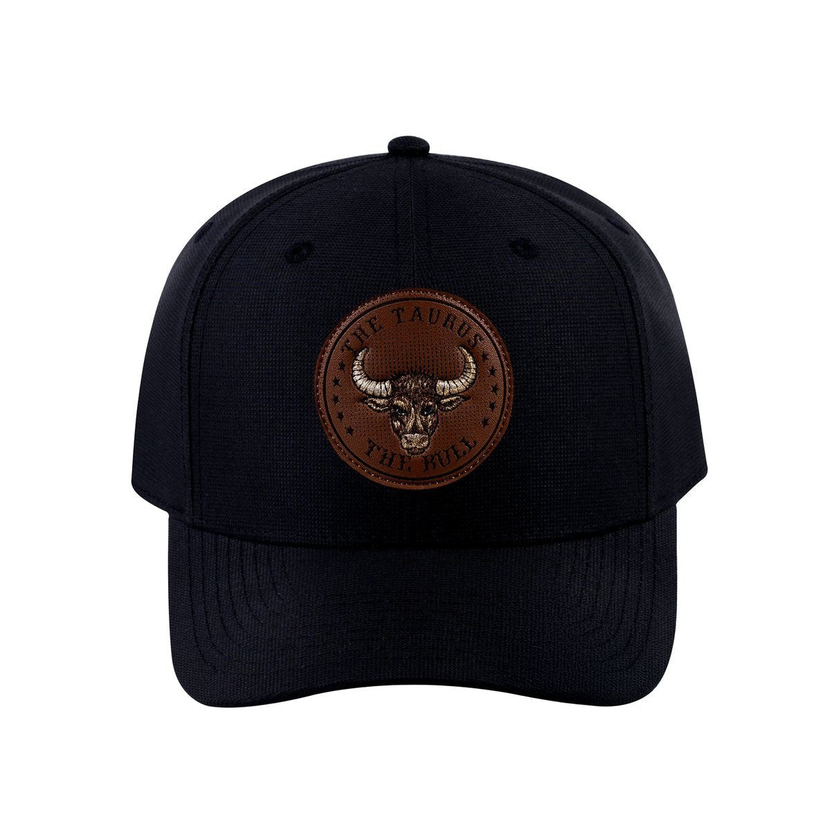 Taurus Zodiac V2 6-Panel Baseball Cap with Black front and Black back