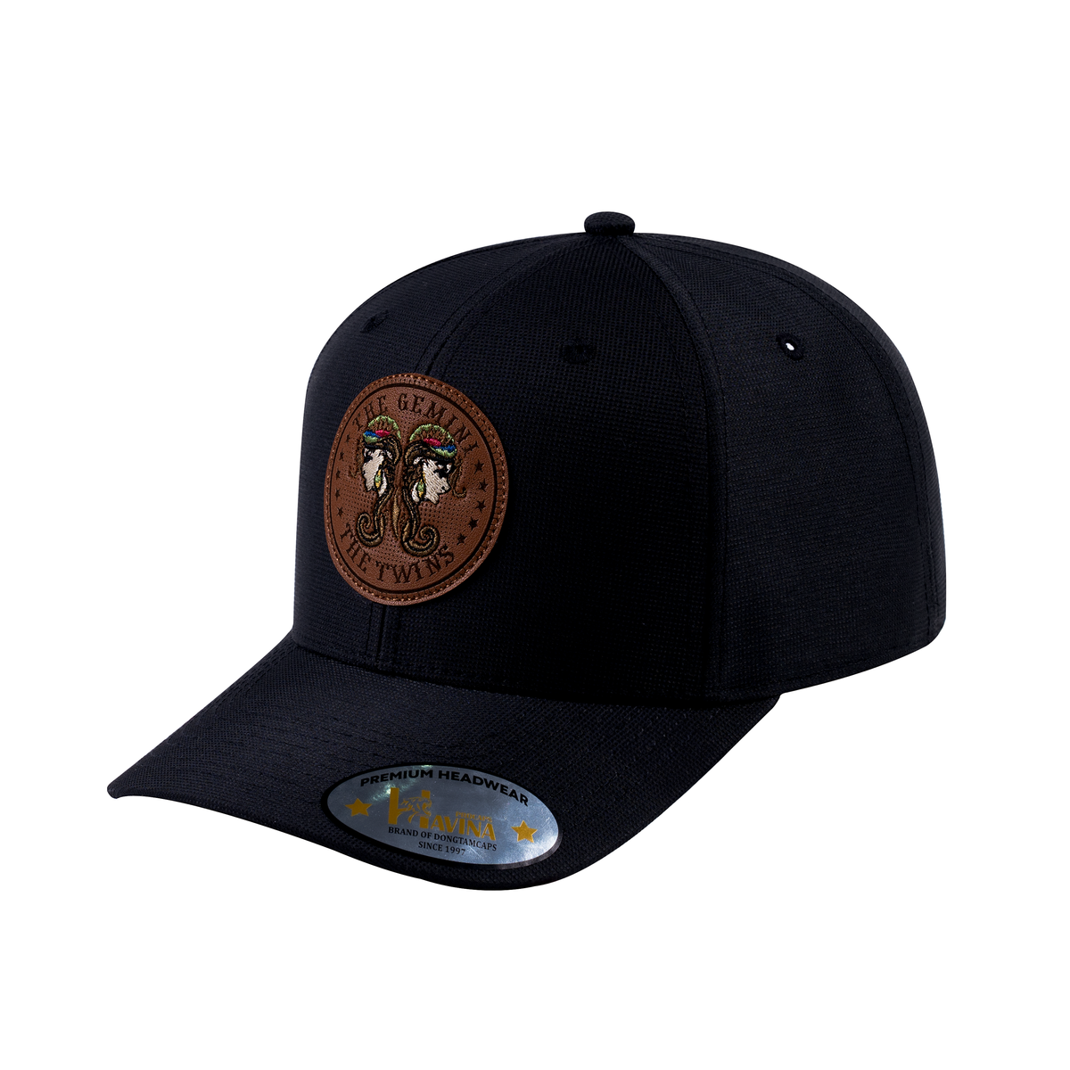 Gemini Zodiac V2 6-Panel Baseball Cap with Black front and Black back