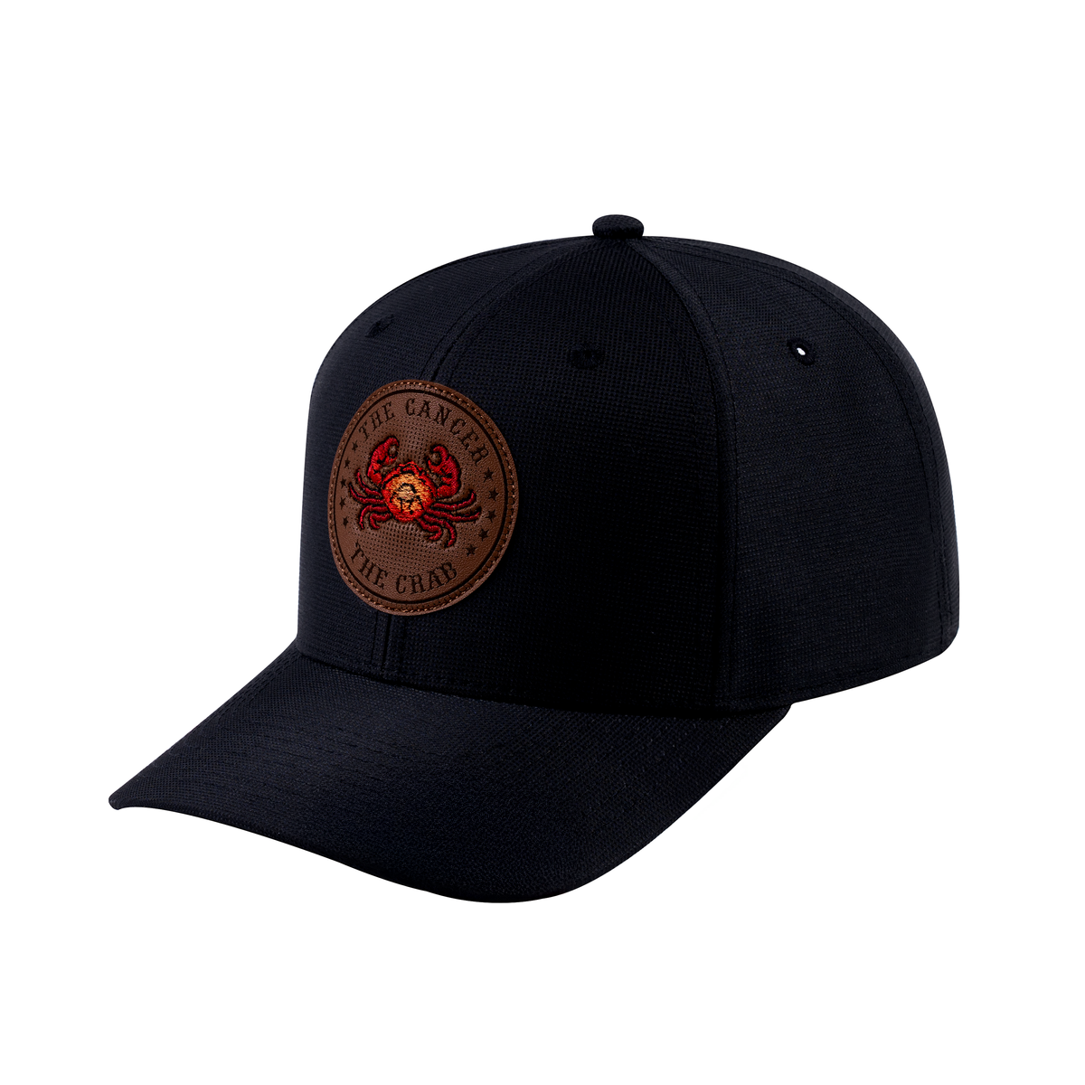 Cancer Zodiac V2 6-Panel Baseball Cap with Black front and Black back