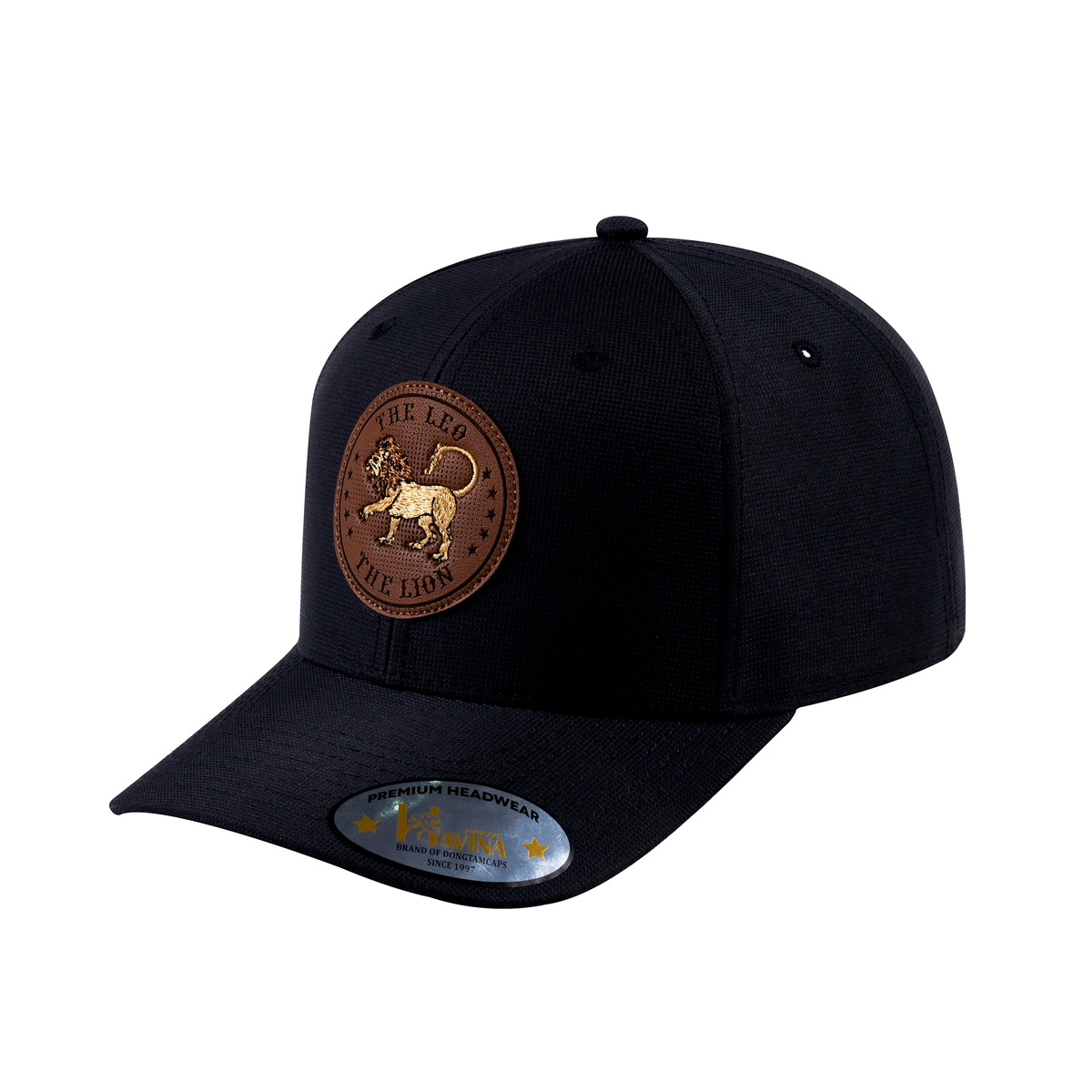 Leo Zodiac V2 6-Panel Baseball Cap with Black front and Black back