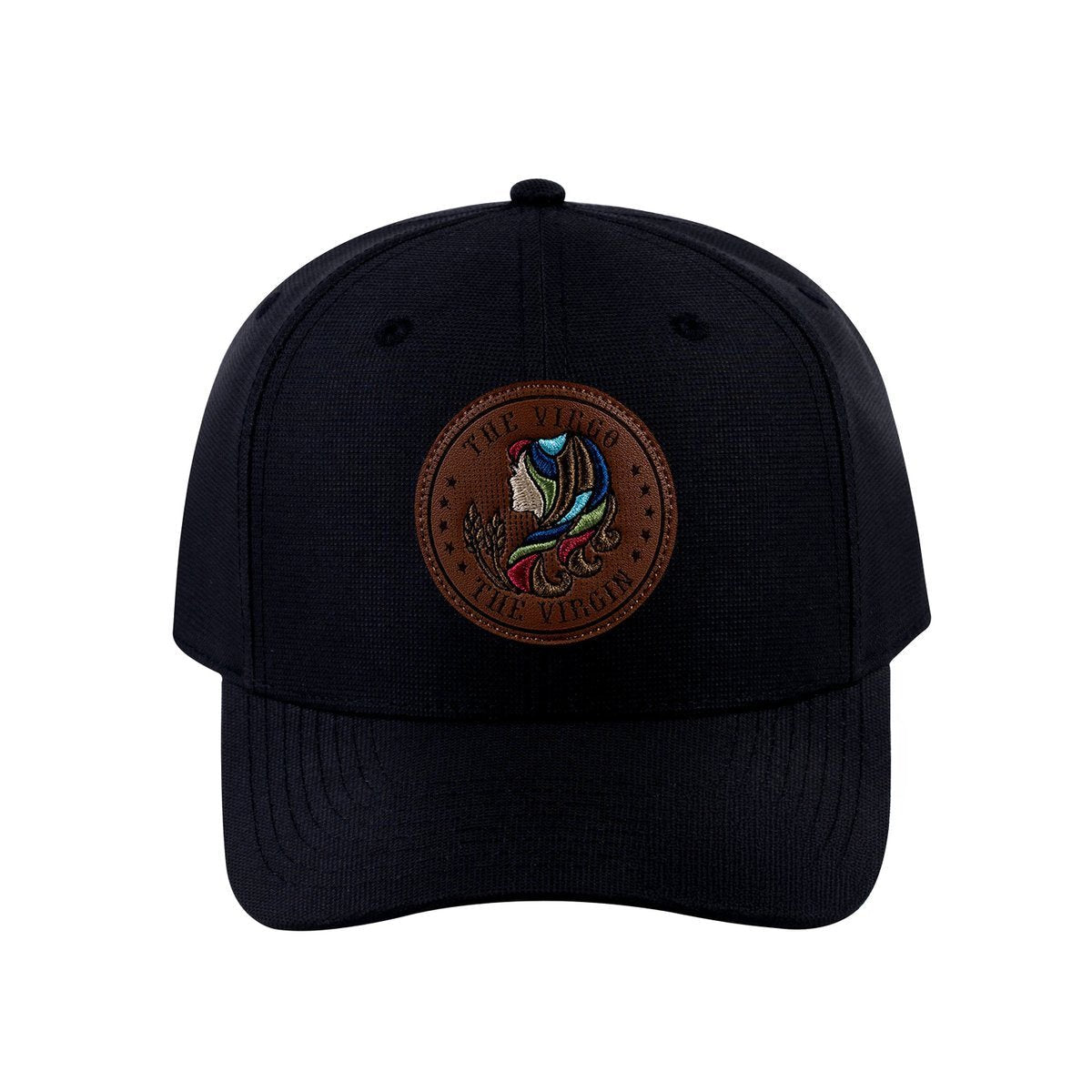 Virgo Zodiac V2 6-Panel Baseball Cap with Black front and Black back