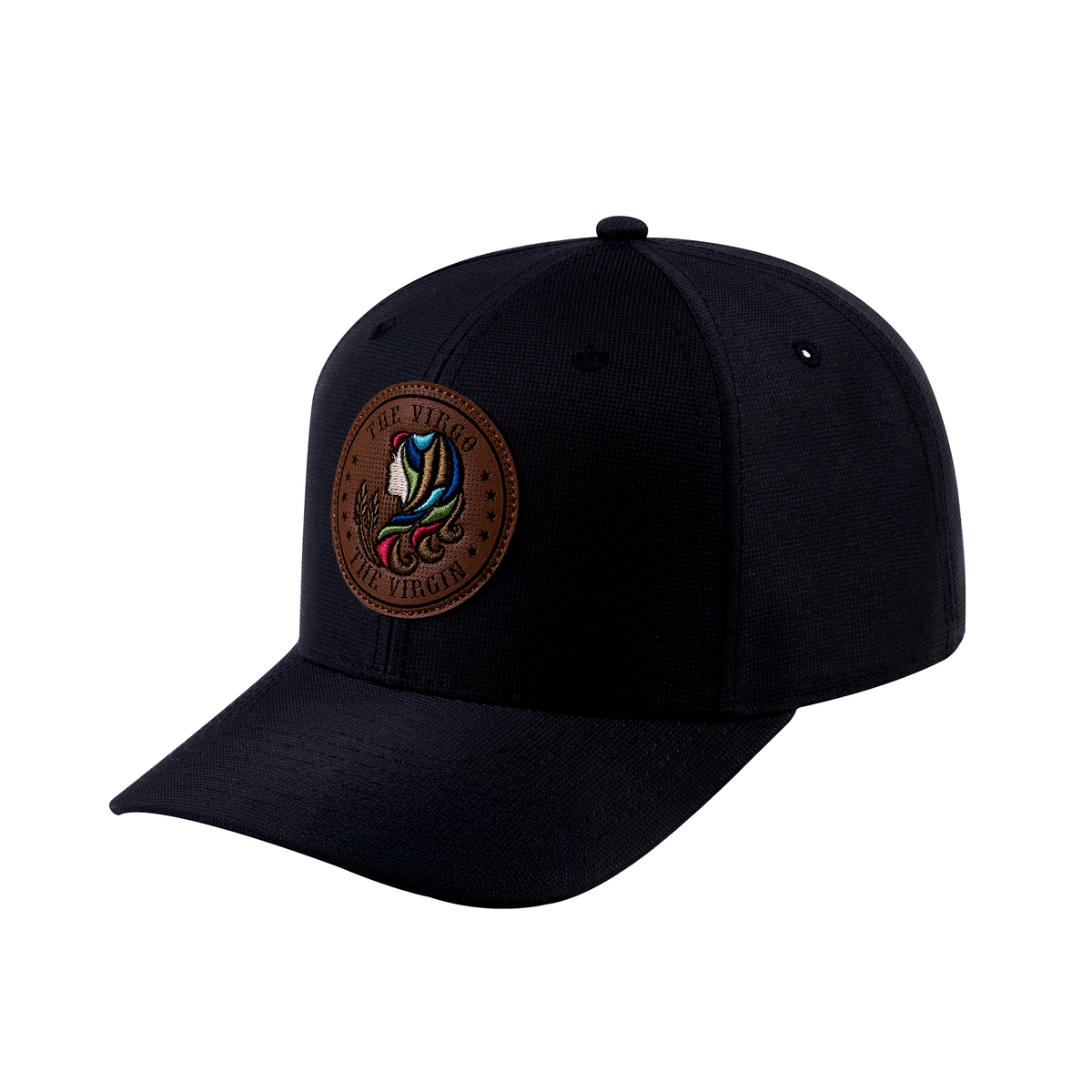 Virgo Zodiac V2 6-Panel Baseball Cap with Black front and Black back