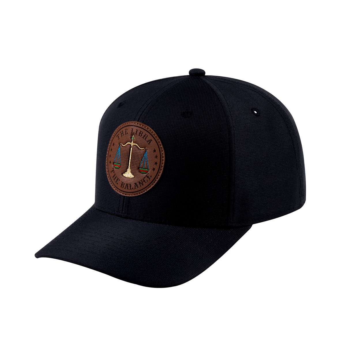 Libra Zodiac V2 6-Panel Baseball Cap with Black front and Black back
