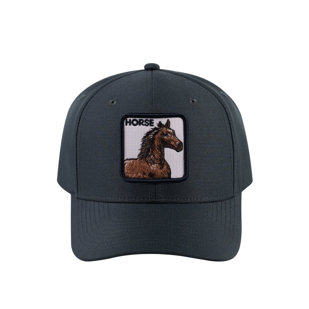 Horse V2 6-Panel Baseball Cap with Dark Grey front and Dark Grey back