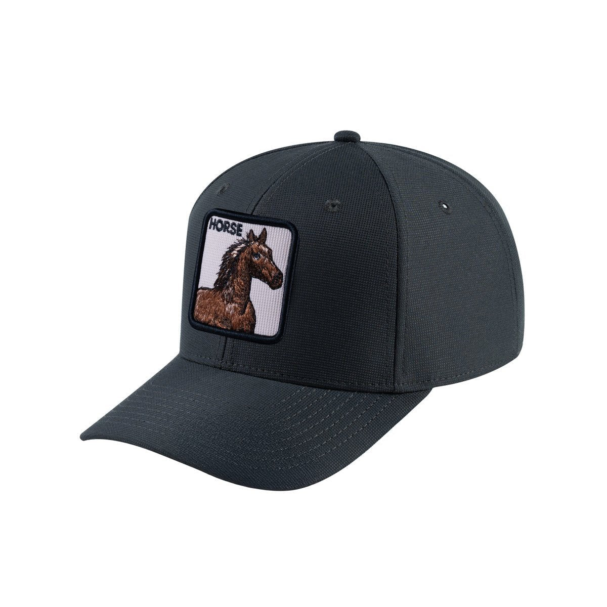 Horse V2 6-Panel Baseball Cap with Dark Grey front and Dark Grey back