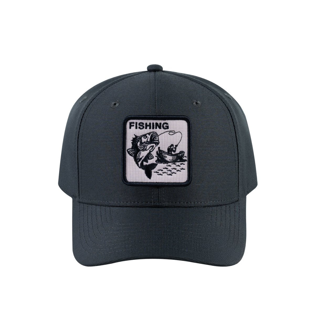 Fishing V2 6-Panel Baseball Cap with Dark Grey front and Dark Grey back