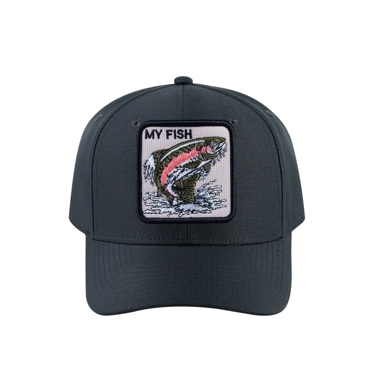Salmon V2 6-Panel Baseball Cap with Dark Grey front and Dark Grey back