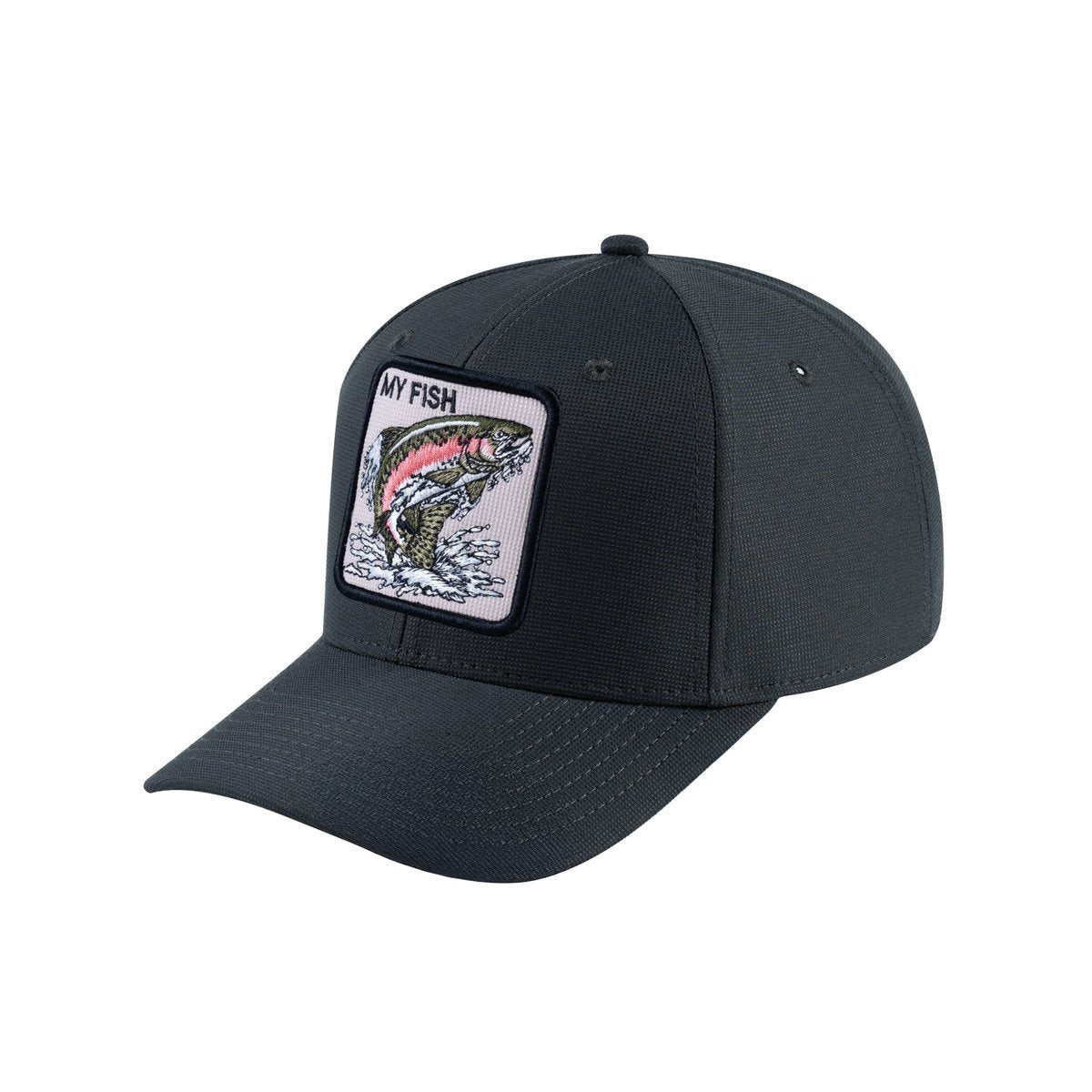 Salmon V2 6-Panel Baseball Cap with Dark Grey front and Dark Grey back