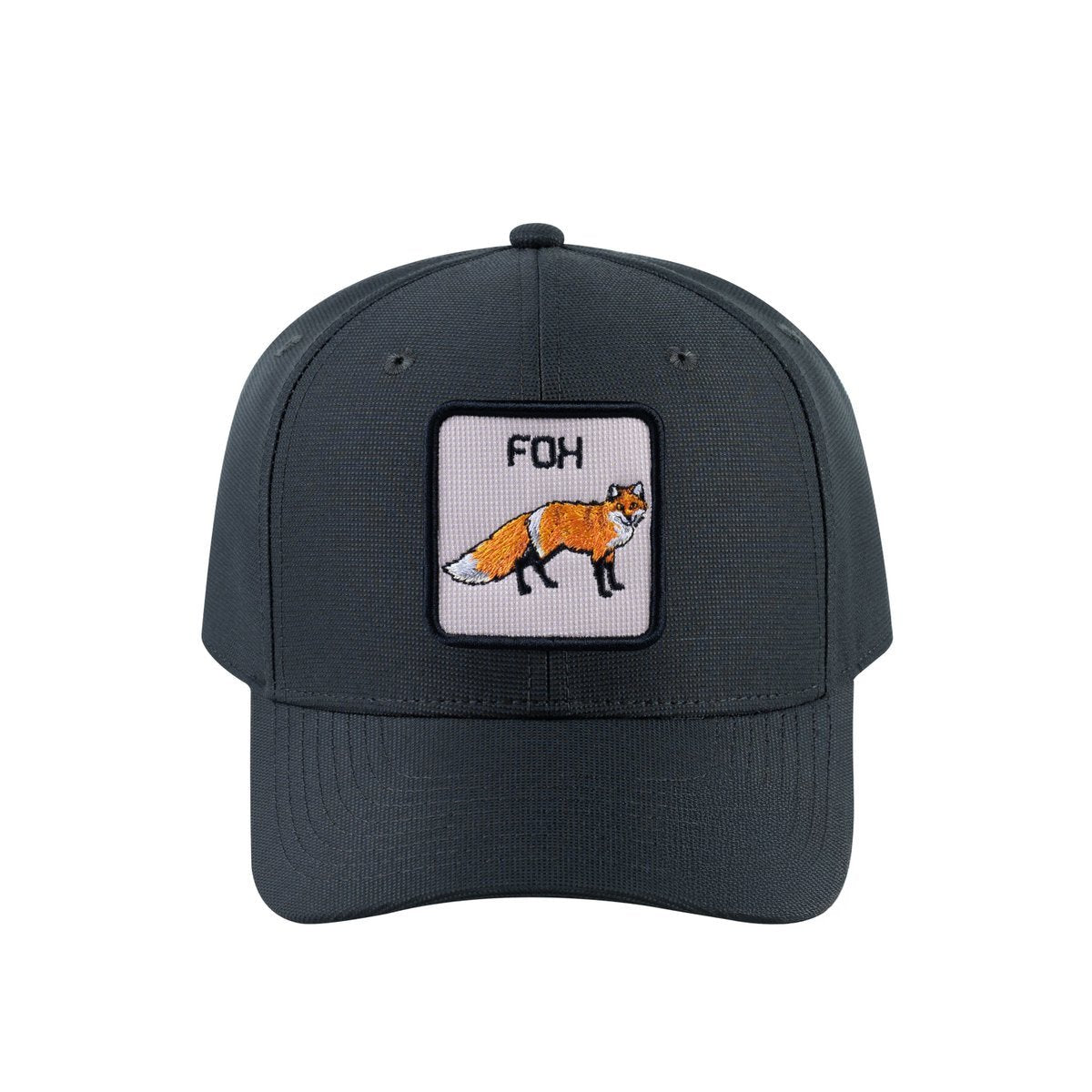 Fox V2 6-Panel Baseball Cap with Dark Grey front and Dark Grey back