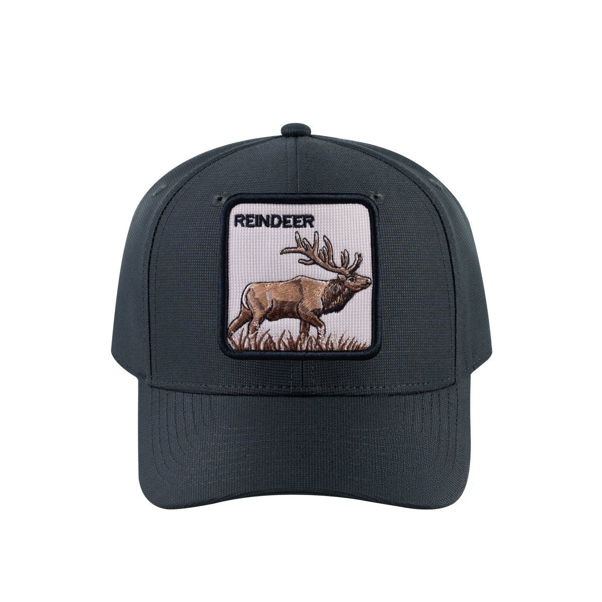 Reindeer V2 6-Panel Baseball Cap with Dark Grey front and Dark Grey back