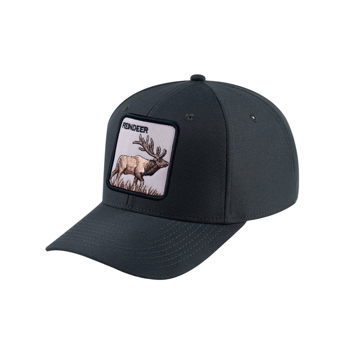 Reindeer V2 6-Panel Baseball Cap with Dark Grey front and Dark Grey back