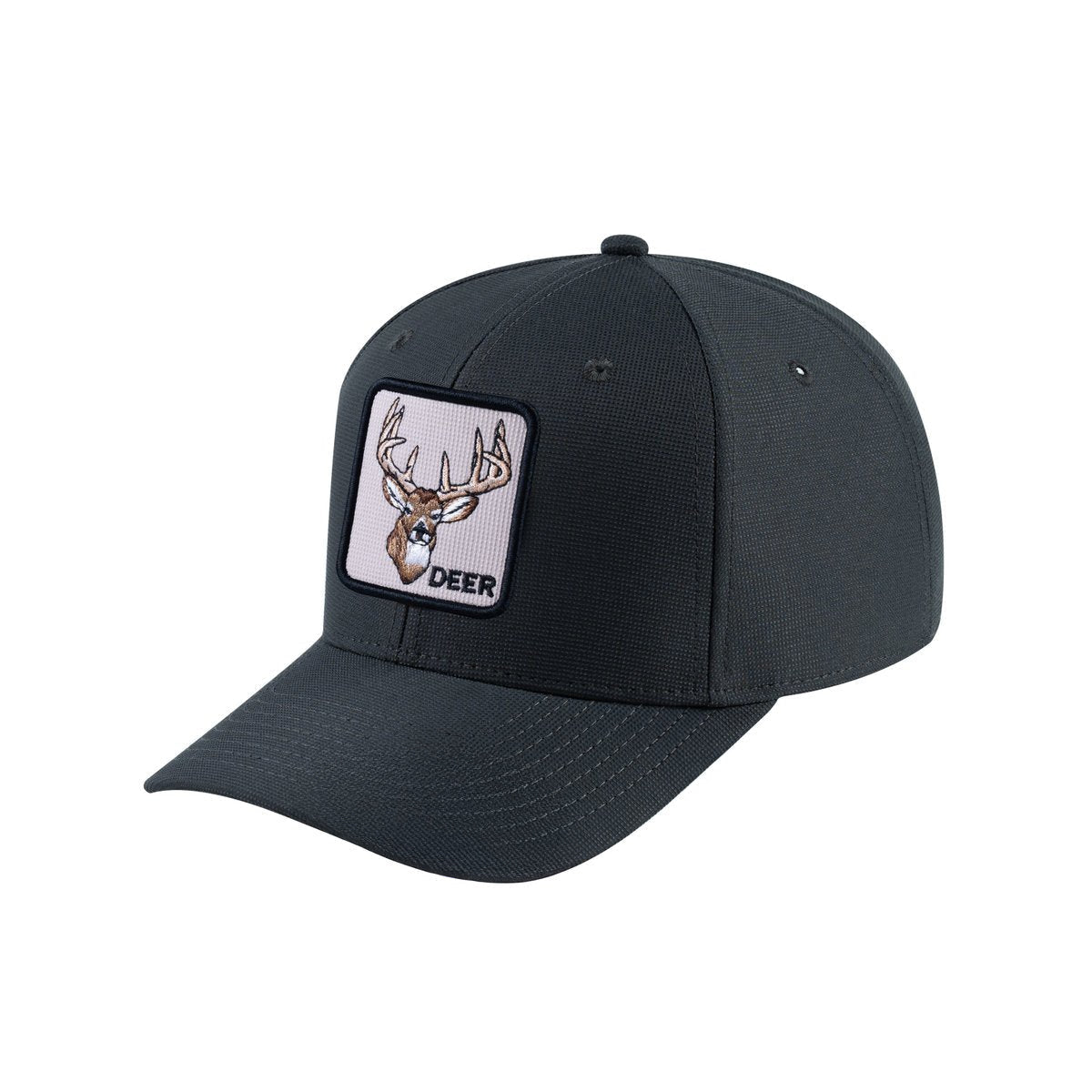 Deer V2 6-Panel Baseball Cap with Black front and Black back
