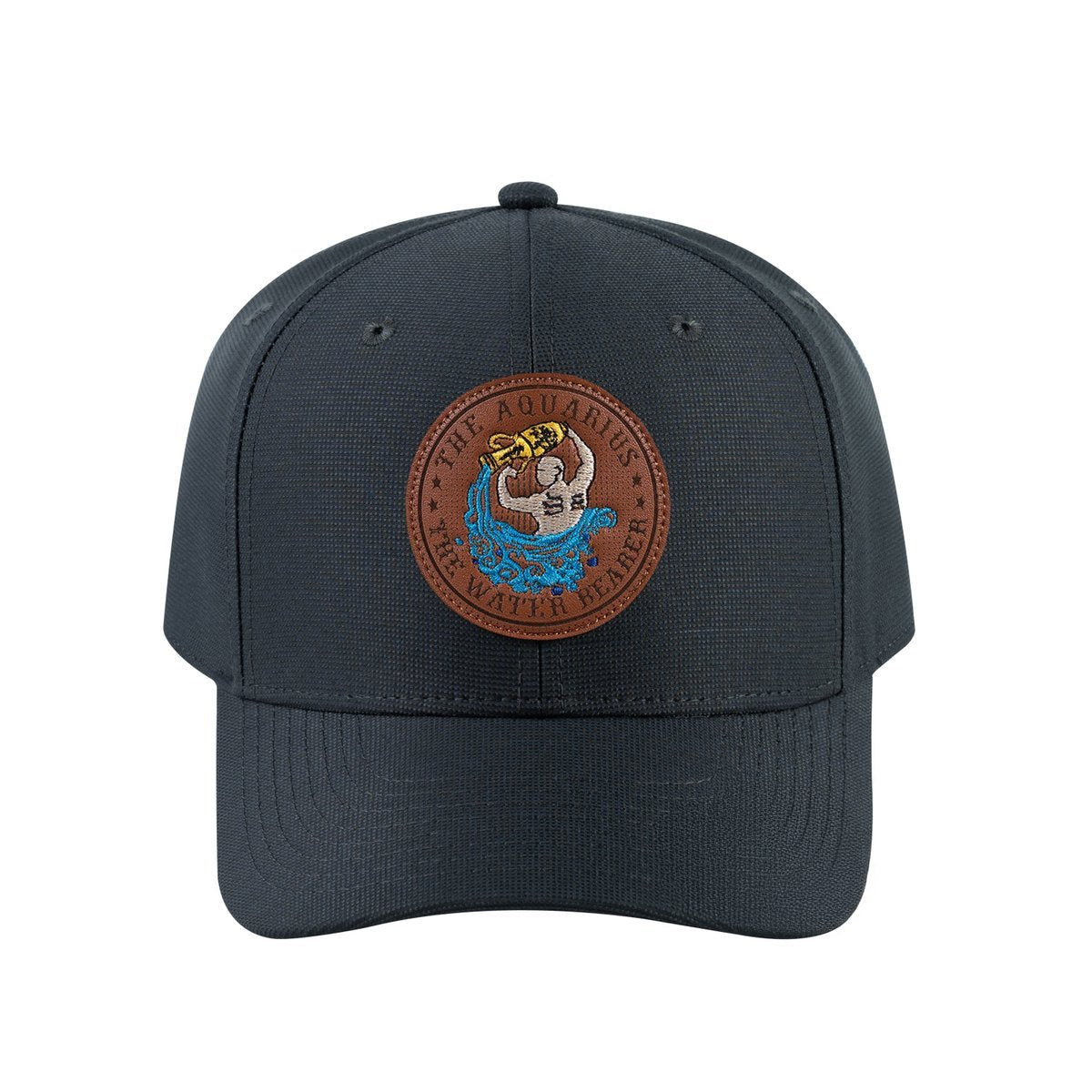 Aquarius Zodiac V2 6-Panel Baseball Cap with Dark Grey front and Dark Grey back
