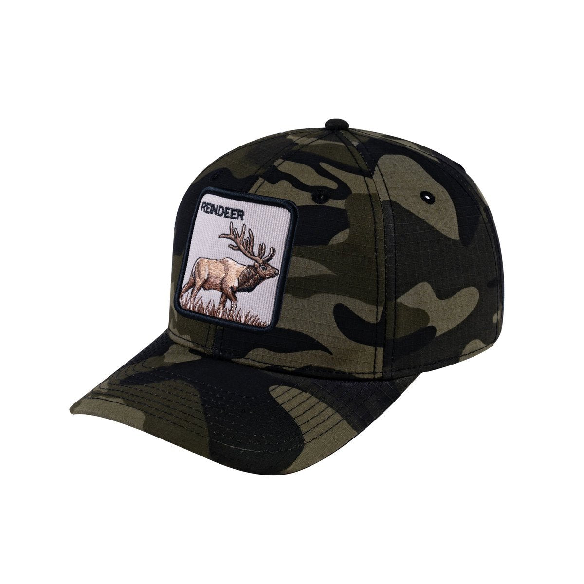 Reindeer V2 6-Panel Baseball Cap with Green Camo front and Green Camo back