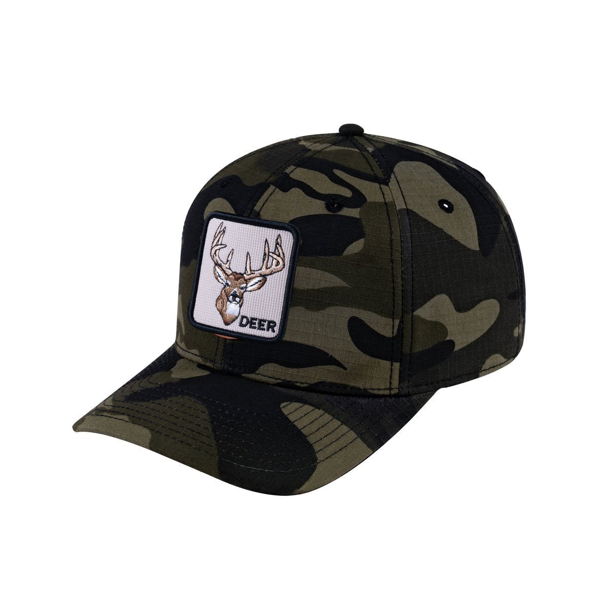 Deer V2 6-Panel Baseball Cap with Green Camo front and Green Camo back