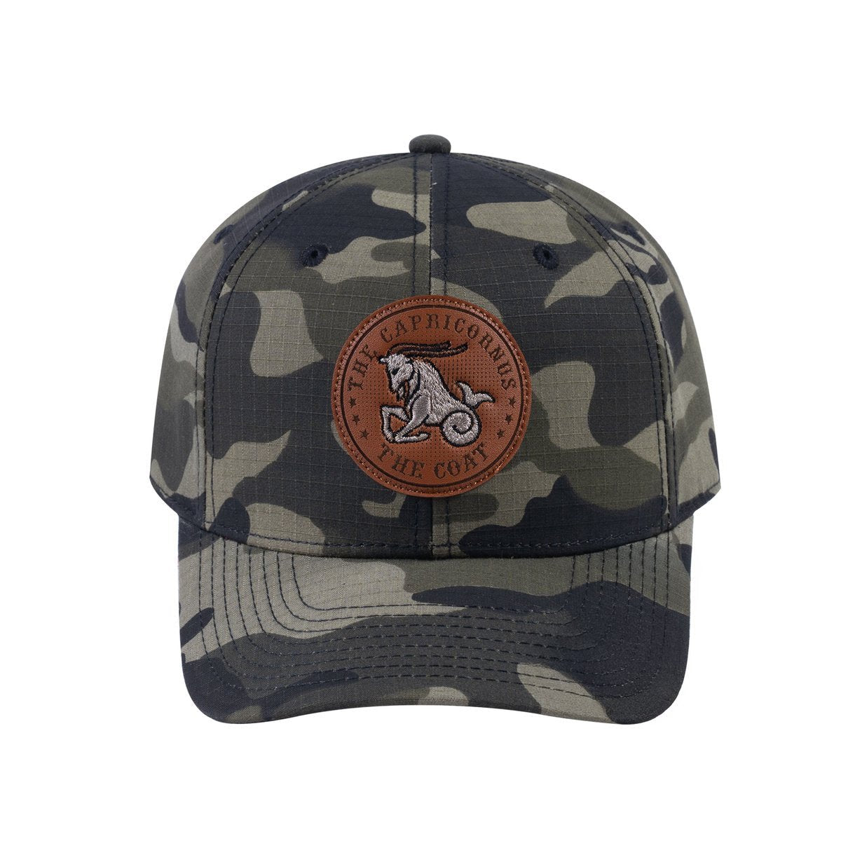 Capricorn Zodiac V2 6-Panel Baseball Cap with Green Camo front and Green Camo back