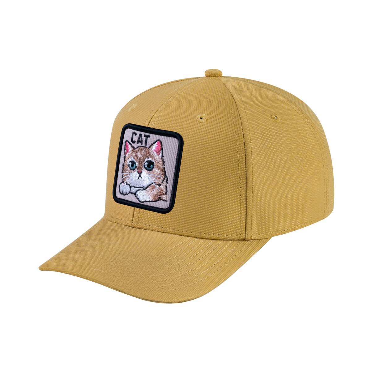 Cat V2 6-Panel Baseball Cap with Khaki front and Khaki back
