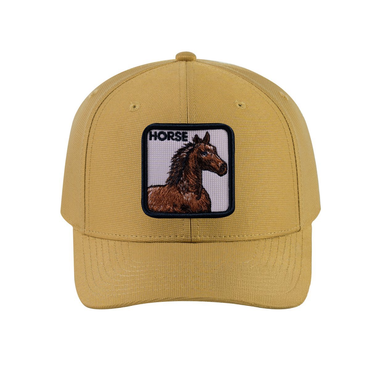 Horse V2 6-Panel Baseball Cap with Khaki front and Khaki back