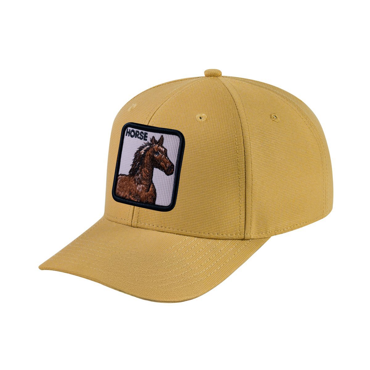 Horse V2 6-Panel Baseball Cap with Khaki front and Khaki back