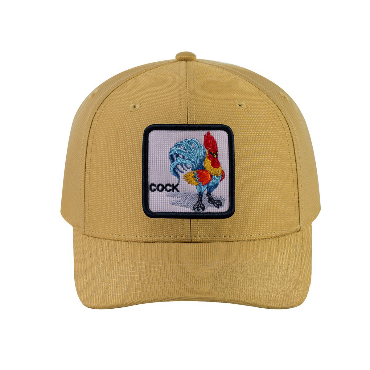 Chicken V2 6-Panel Baseball Cap with Khaki front and Khaki back