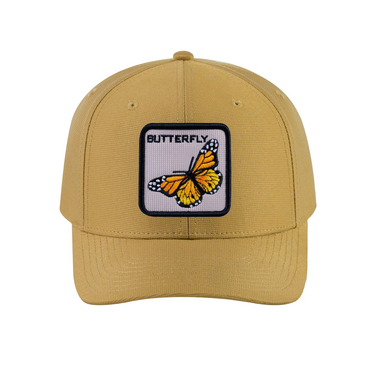 Butterfly V2 6-Panel Baseball Cap with Khaki front and Khaki back