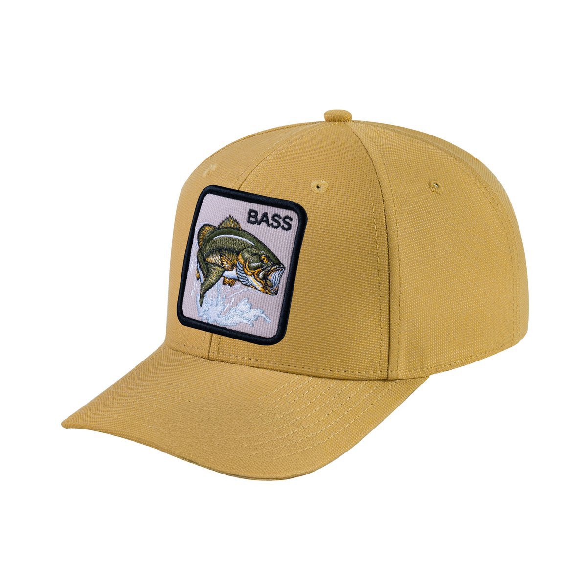Bass V2 6-Panel Baseball Cap with Khaki front and Khaki back