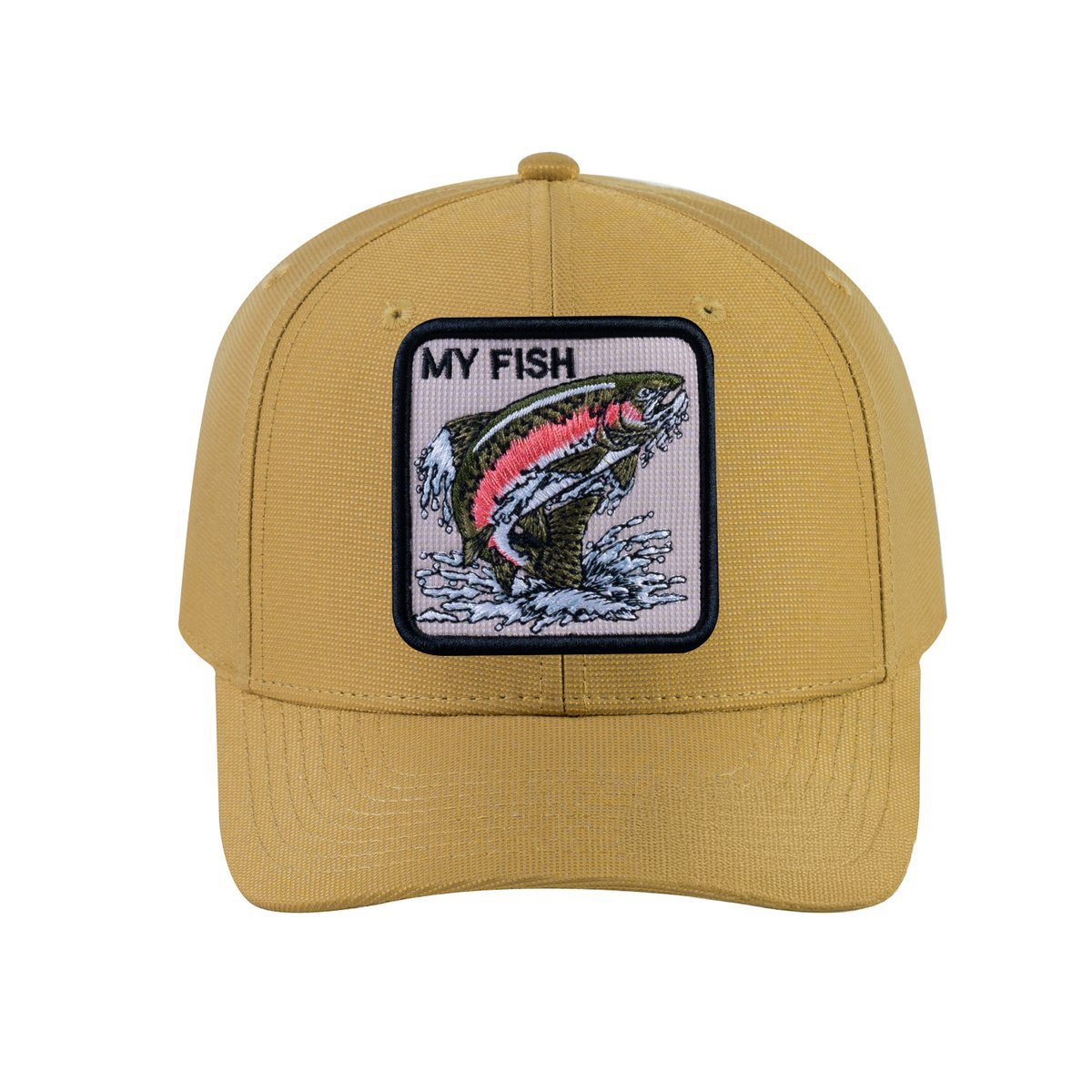 Salmon V2 6-Panel Baseball Cap with Khaki front and Khaki back