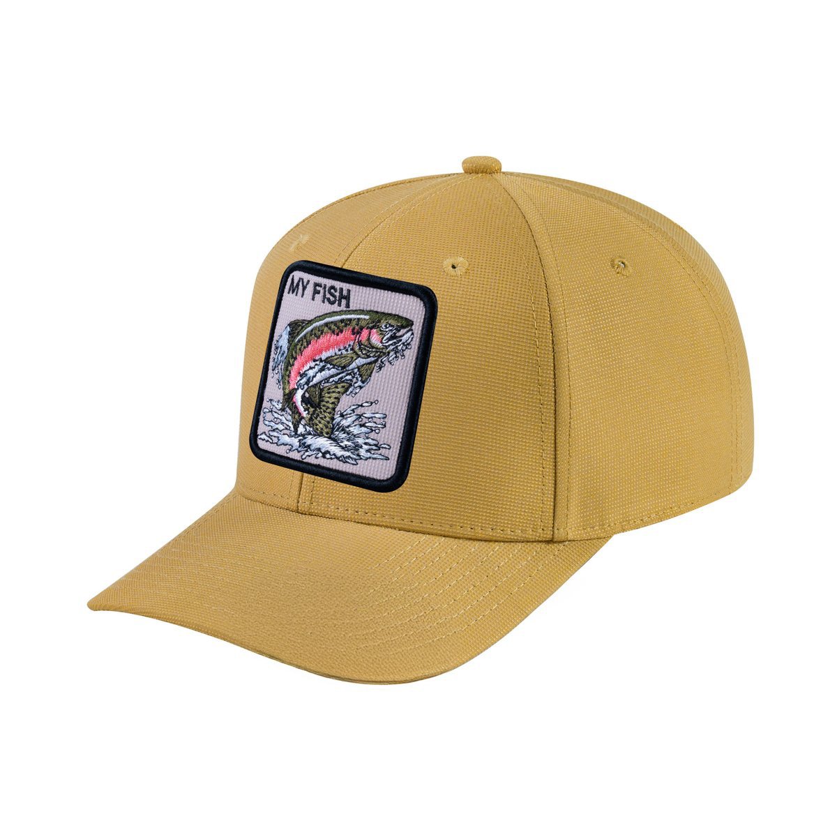 Salmon V2 6-Panel Baseball Cap with Khaki front and Khaki back