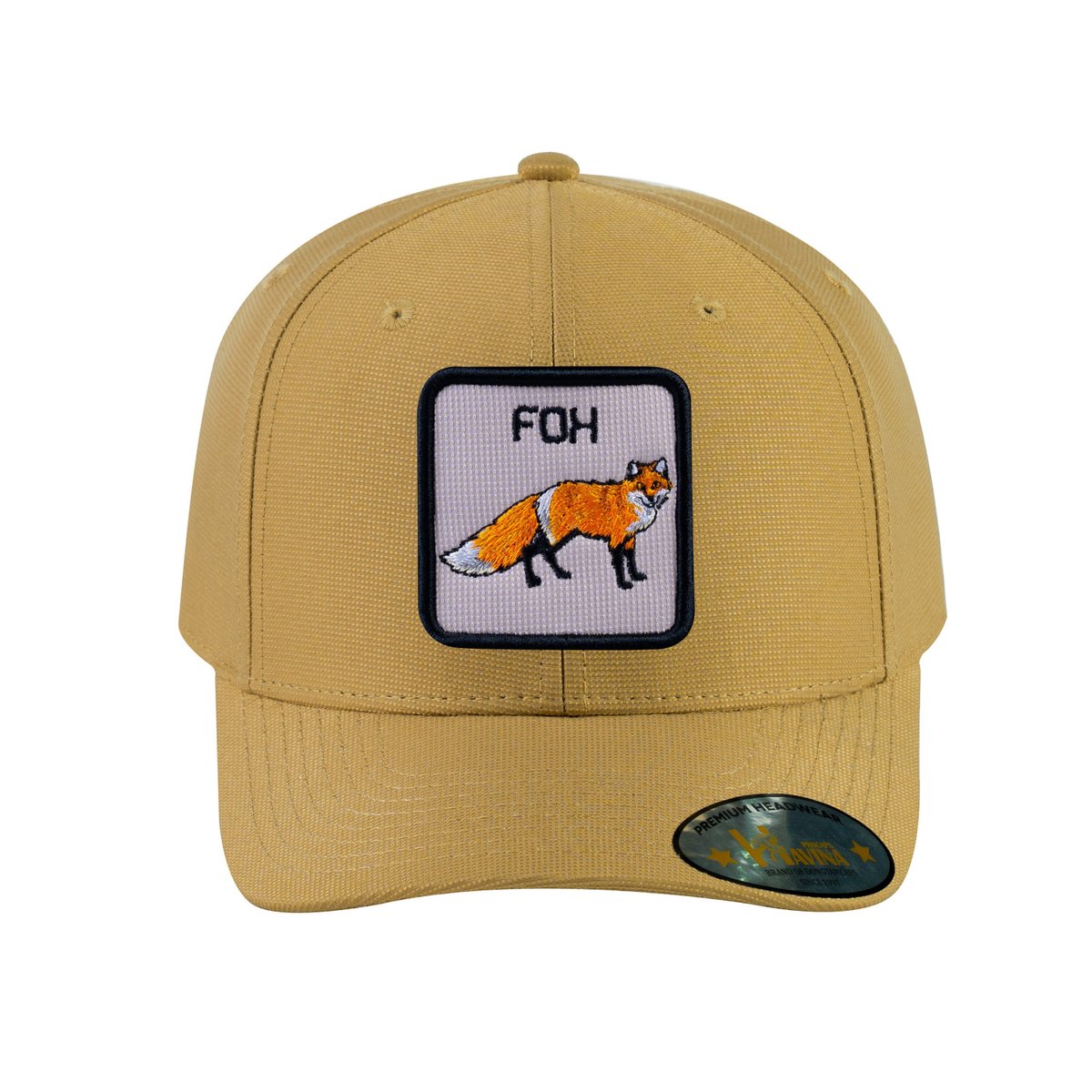 Fox V2 6-Panel Baseball Cap with Khaki front and Khaki back