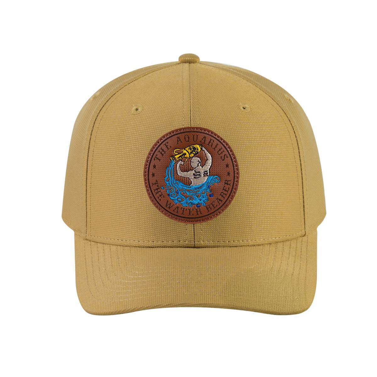 Aquarius Zodiac V2 6-Panel Baseball Cap with Khaki front and Khaki back
