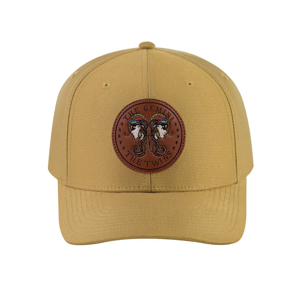 Gemini Zodiac V2 6-Panel Baseball Cap with Khaki front and Khaki back