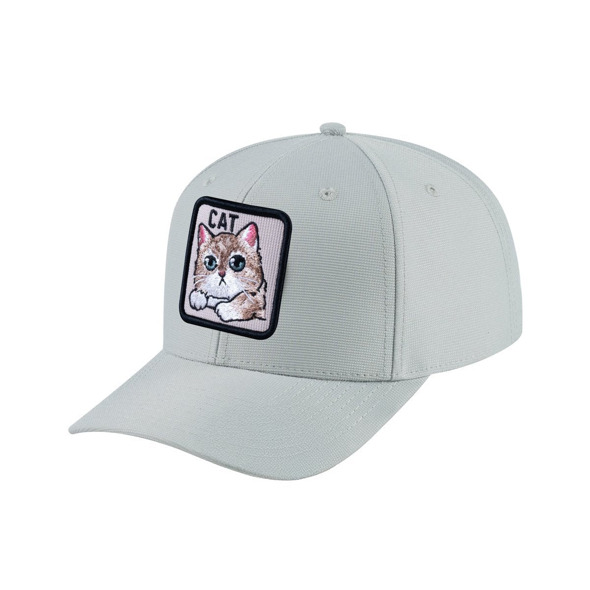 Cat V2 6-Panel Baseball Cap with Light Grey front and Light Grey back