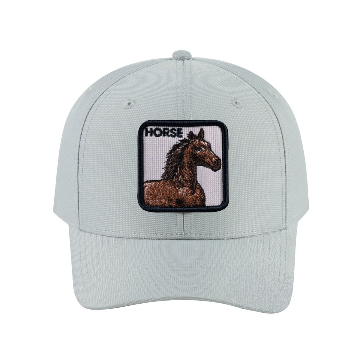 Horse V2 6-Panel Baseball Cap with Light Grey front and Light Grey back
