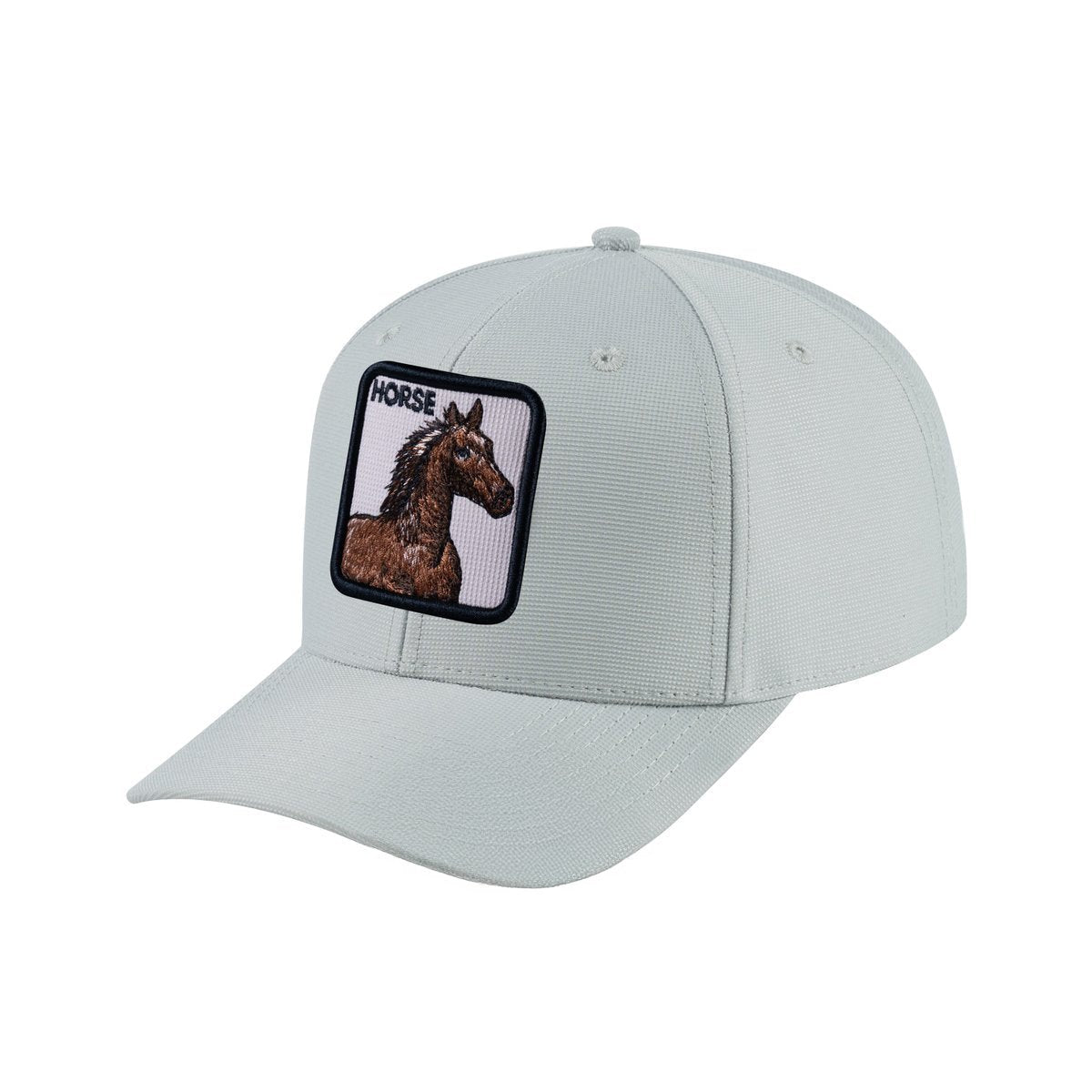 Horse V2 6-Panel Baseball Cap with Light Grey front and Light Grey back