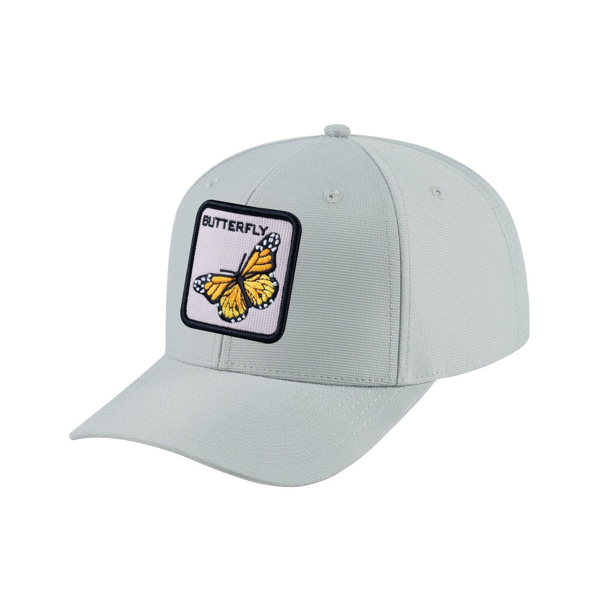 Butterfly V2 6-Panel Baseball Cap with Light Grey front and Light Grey back