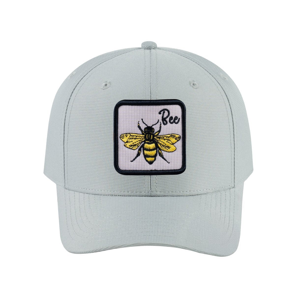 Bee V2 6-Panel Baseball Cap with Light Grey front and Light Grey back