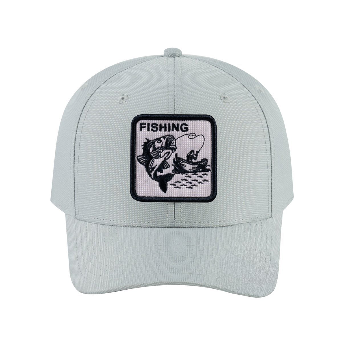 Fishing V2 6-Panel Baseball Cap with Light Grey front and Light Grey back