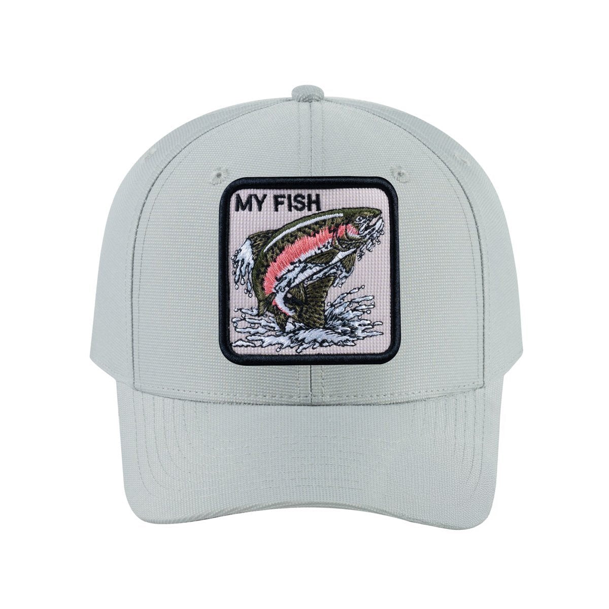 Salmon V2 6-Panel Baseball Cap with Light Grey front and Light Grey back