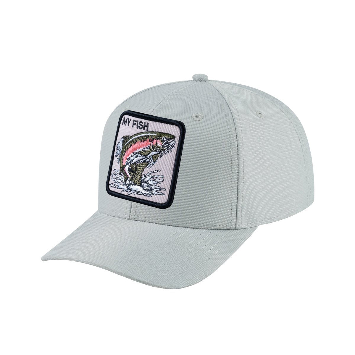 Salmon V2 6-Panel Baseball Cap with Light Grey front and Light Grey back