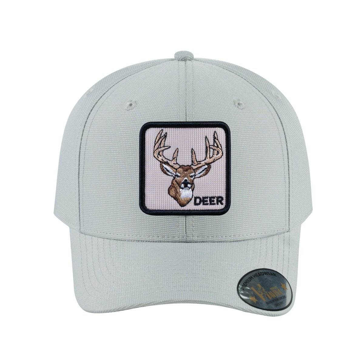 Deer V2 6-Panel Baseball Cap with Light Grey front and Light Grey back