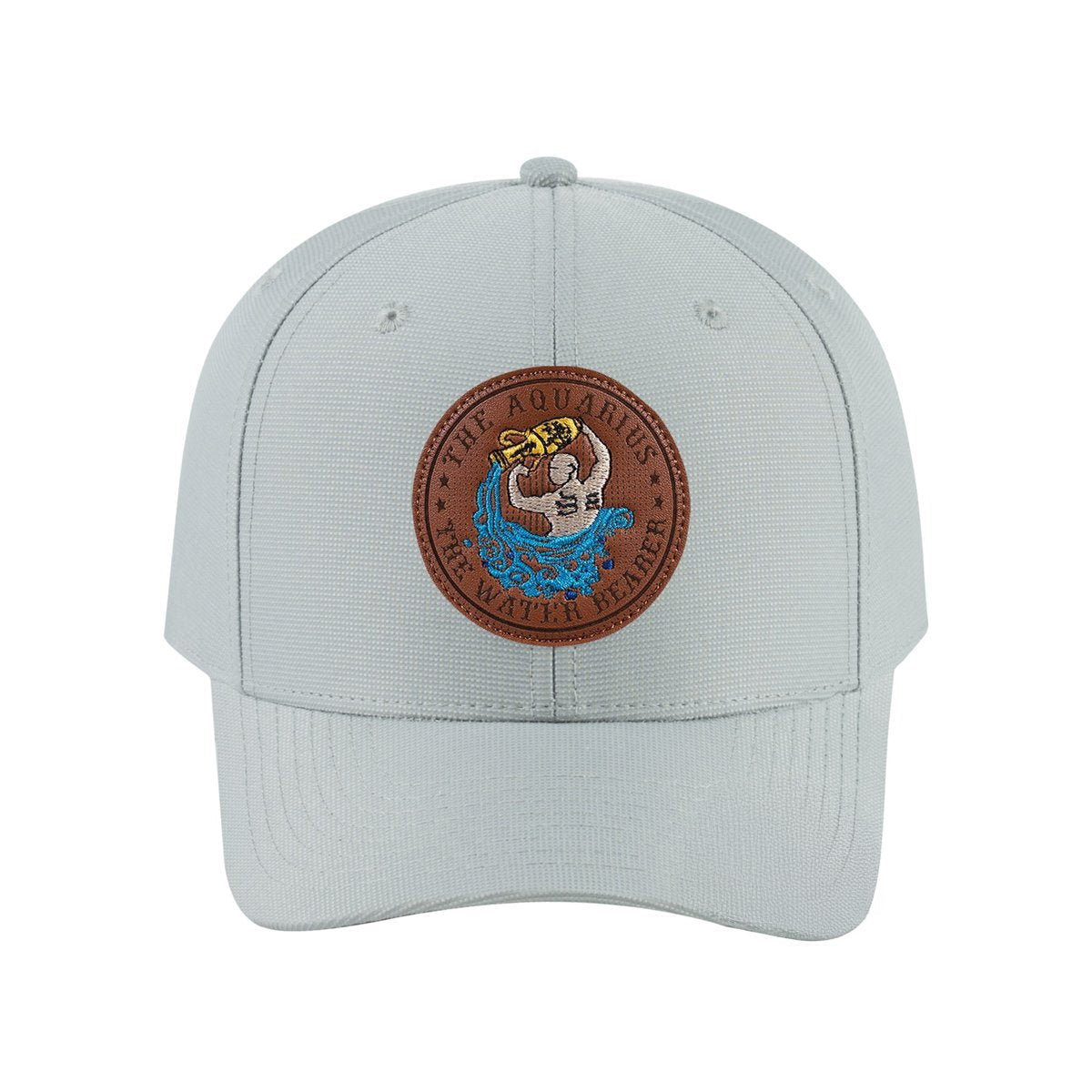 Aquarius Zodiac V2 6-Panel Baseball Cap with Light Grey front and Light Grey back
